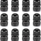 QILIPSU 12pcs 3/8" NPT Cable Gland Waterproof IP68 Nylon Cable Pass Through Cord Grip Connector Strain Relief Wire Grommet