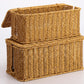 2Pack Large Cable Management Box, Handwoven Imitation Rattan Cord Organizer Cord Hider Box, Desk Wire Management to Hide Cords and Power Strips, Natural