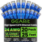GEARit Cat 6 Ethernet Cable Pack - 20-Pack 25 ft Cat6 Ethernet Patch Cables | RJ45 Network Patch Cable, 10 Gbps Snagless Gold-Plated Connectors - Ethernet Cable Cat 6 for PC, TV, Router - Blue