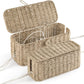2-Pack Large Cable Management Box, Natural Rattan Cable Cord Organizer Boxes for Power Strip – 2 Open Slots Cords Hider Box for TV Wires, Computer, Router, USB Hub and Under Desk Power Strip