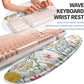 2-in-1 Ergonomic Set, Wave Keyboard Wrist Rest and Massage Slope Mouse Pad Wrist Support, Rebound Memory Foam for Relieve Carpal Tunnel Syndrome and Wrist Pain (Pink Flowers)