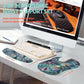 2-in-1 Ergonomic Set, Wave Rise Keyboard Wrist Rest and Massage Bulge Slope Mouse Pad Wrist Support, Cushion Memory Foam Integrated to Relieve Wrist Pain, Galaxy Mandala