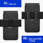 Mopaclle XL Cell Phone Holster with Belt Clip and Loop, Rugged Phone Belt Holder Compatible with Galaxy S25 Ultra, S24 Ultra, Note 20 Ultra, Moto G Power – Fits with Case On, for Men Women