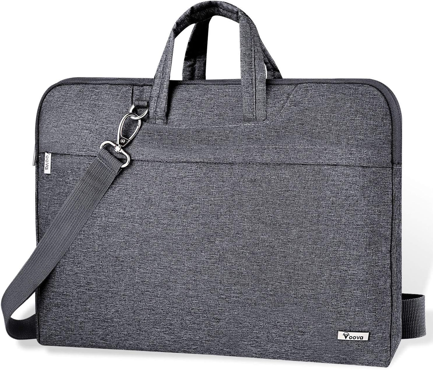 Voova Laptop Bag 15.6 Inch, Waterproof Computer Sleeve Carrying Case with Shoulder Straps & Handle Compatible with Macbook Air 15 M2/M3/M4, MacBook Pro 15/16, 15-16 Inch Hp Dell Lenovo Asus, Grey