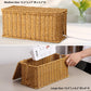 2Pack Large Cable Management Box, Handwoven Imitation Rattan Cord Organizer Cord Hider Box, Desk Wire Management to Hide Cords and Power Strips, Natural