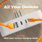 Surge Protector Outlet Extender, TESSAN Multi Plug Splitter with 4 Electrical Outlets 3 USB Blocks(2 USB C), Flat Multiple Wall Plug Expander for Bathroom Home Office Dorm Room Essentials