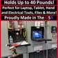 The OmniShelf Magnetic Portable Workstation + Toolbox, Computer & Laptop Stand, Multimeter Case, Utility Shelf w/ 50 lb Capacity, Hands Free Workstation Attaches to HVAC, Trucks & More (5 Count)