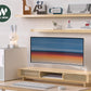 Dual Monitor Stand Riser with Sliding Door, Double Computer Laptop Stand Desk Shelf Organizer with Storage (Natural Bamboo, 38 Inch)