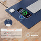 TopMade Mouse Pad with 15W Wireless Charging, XXL Large Leather Desk Mat, Waterproof Gaming Mousepad Home Office Desk Pad Protector, Computer Keyboard Pad, Mouse Mat for for MacBook, PC, Laptop, Blue