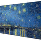 Dynippy Thin Extended Gaming Mouse Pad （31.5 * 11.8 * 0.08 inch） with Stitched Edges Large Mousepad Long XXL Keyboard and Mouse pad Desk Mat for Gaming Office & Home - Starry Night Over The Rhone
