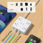 TROND 360° Rotating Plug Power Strip, 5FT Flat Extension Cord with Multiple Outlets 4 USB (2 USB C), Wall Mount Surge Protector 1440 Joules for Home Office Travel Dorm Room Essentials, White