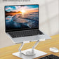 SOUNDANCE Laptop Stand with 360° Rotating Base, Ergonomic Computer Riser for Desk, Adjutable Height Muti-Angle, Foldable Laptop Mount, Stable Metal Holder Support 10-15.6" Notebook PC, White